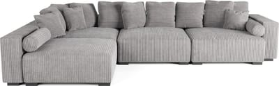 Hoekbank Lazy Bigsofa - Ultrasoft Chillsofa volledig modulair - Hoeksalon Corduroy ribstof Donkergrijs