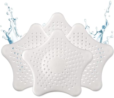 longziming -Universele Afvoerstop - Sanitair Stopper - Silicone Plug - Vijfpunts Druksysteem - Flexibele Aanpassing - Hoogwaardig Siliconen Materiaal - Verstopping Preventie - Voor Douche En Wastafel - 4 Stuks