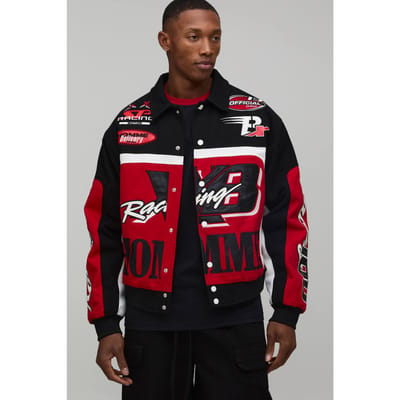 Twill Homme Moto Bomber Jacket | Black | Size XS