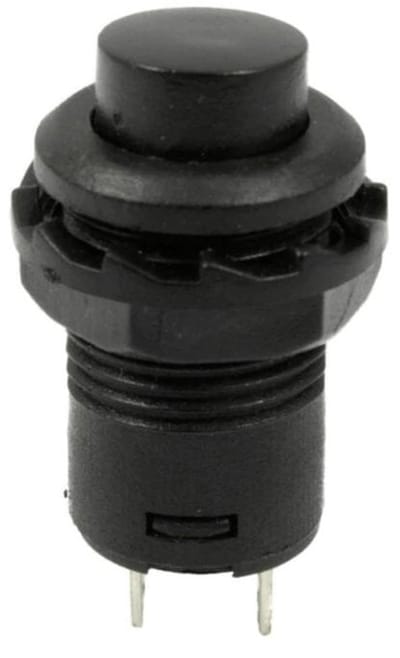 OTRONIC® Drukknop | aan-uit self lock | 14x20 rond gat 12mm | Zwart