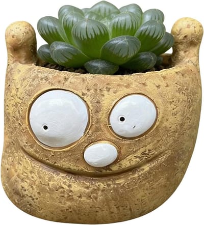 Bloempot Gezicht - Plantenbak Decoratie - Binnen Tuinieren - Unieke Expressie - 15x15x15 cm - H03