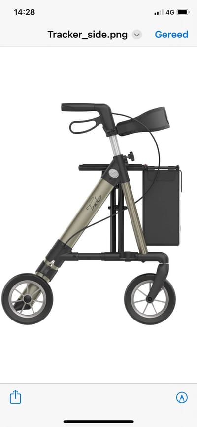 Rehasense - Rollator - Tracker - Lichtgewicht - Rood - Ruggordel - Stokhouder
