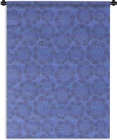 Wandkleed - Wanddoek - Bloemen - Patronen - Blauw - 150x200 cm - Wandtapijt