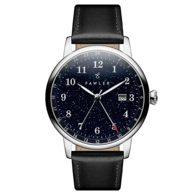 Night Sky | Zilverkleurig GMT-horloge met Wijzerplaat van Aventurijn