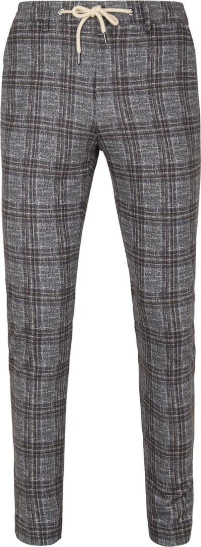 Suitable Chino broek Ruiten Donkergrijs - Maat 46 - Heren - Mannen broeken