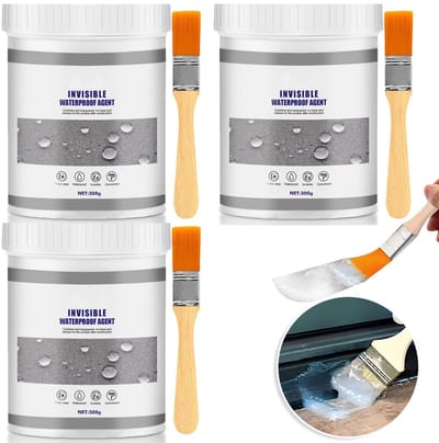 300g Transparante Waterdichte Coating - Isolatiekit Bestand Tegen Hoge En Lage Temperaturen - Reparatie Van Lekkages Op Diverse Oppervlakken Eenvoudig Aan Te Brengen Met Een Kwast - Transparant 3 Stuks