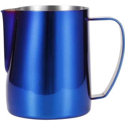 Roestvrijstalen Koffiekan in Japanse Stijl Kleurrijk Melkopschuimbeker Latte Art Schenkkan Kleurrijk Blauw blue