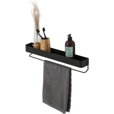 Sealskin Planchet Brix - Poedergecoat - Metaal - Schroeven - Zwart - 55x8,5cm