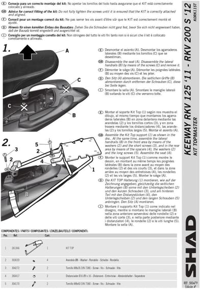 Support de top case Shad pour Moto Chinois 125 motocycle Neuf