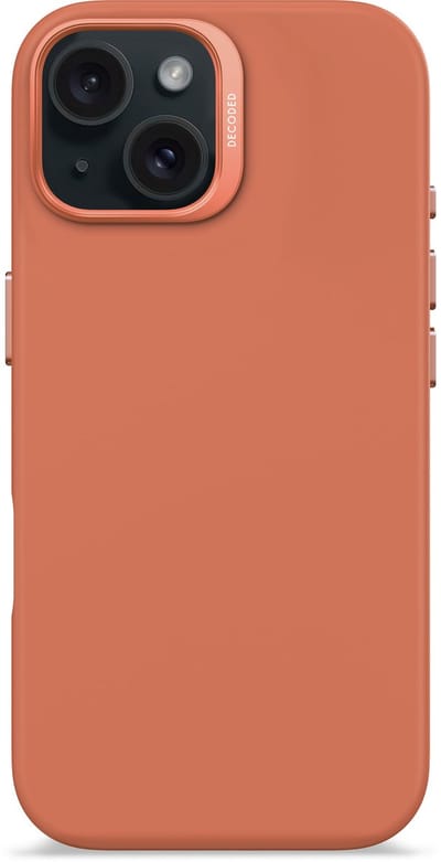 DECODED Siliconen Hoesje Geschikt voor iPhone 15, 14 en 13 - Premium Soft-Touch Materiaal - Antibacteriële Coating - Geschikt voor MagSafe - Sand Stone Roze