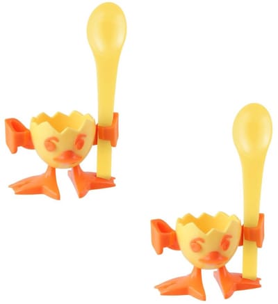 Set van 2 eierdopjes met lepel Fackelmann Colors Edition