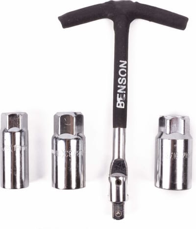 Benson Bougiesleutel set - T-sleutel - Chroom vanadium - 4-delig - 55-65 mm