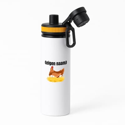 Hacebo® - kip met nest waterfles met draaidop oranje - Kippen - kippen liefhebbers - iemand die houdt van kippen - verjaardag - cadeau - kado - water fles - 850ML