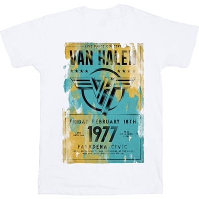 Van Halen Unisex Volwassen Pasadena Â´77 T-shirt XXL wit