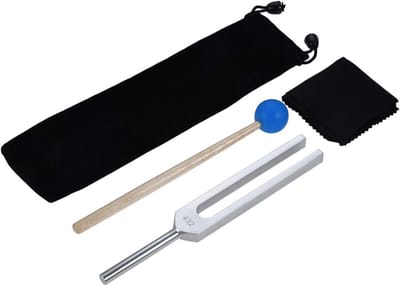 Stemvork Set - Geluidsherstel Hulpmiddel - Ontspanning Bevorderen - Nauwkeurig Gekalibreerd - 432 Hz Frequentie - Zilverkleurig