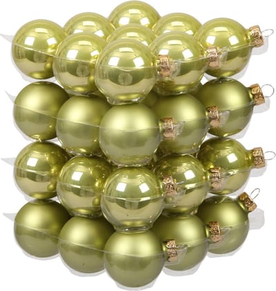 Othmar Decorations Kleine kerstballen - 36x st - pistache groen - D4 cm - glas - kerstversiering