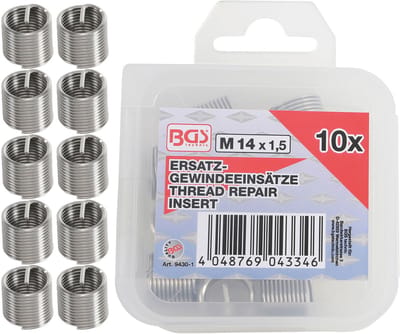 BGS Reserve draadbussen - M14 x 1,5 mm - 10 delig