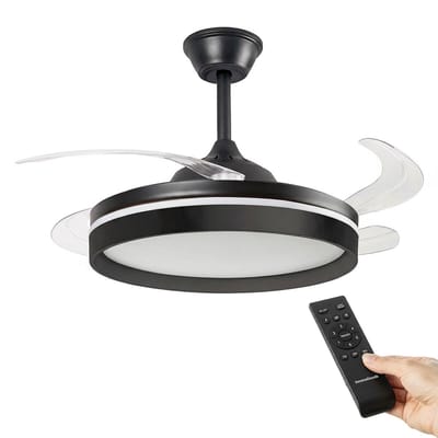 Ventilateur de plafond - INNOVAGOODS - VENTILATEUR - LED 4000 lm - Moteur DC silencieux - 6 vitesses blanc