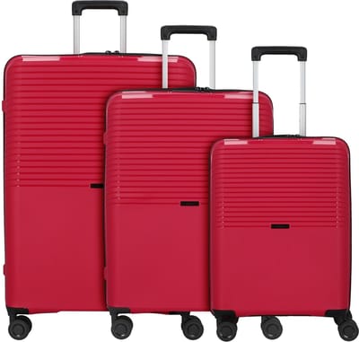 d & n Travel Line 4000 4 wielen Kofferset 3-delig - Harde bagage - TSA slot - pink