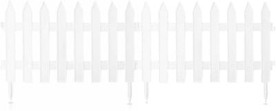Prosperplast Tuinhekjes - 14x stuks - kunststof - 640 cm - wit - borderrand - tuinafscheiding