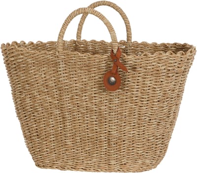 Handed By Sofia Shopper – stijlvolle duurzame handtas, shopper, strandtas van gerecycled materiaal - lichtbruin - natural light brown size M
