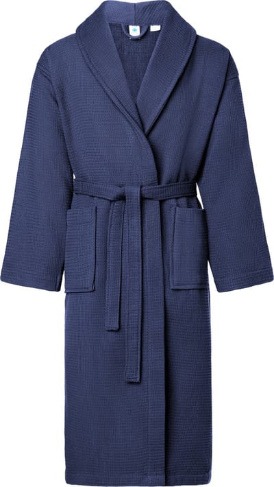 Ladeheid Heren Badjas met Capuchon - 100% Katoen - Wafel piqué - Wasmachine bestendig - Badstof – Donkerblauw – S - LA-LA40-226-DG