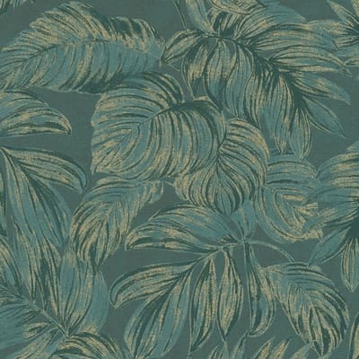 Natuur behang Profhome 393401-GU vliesbehang licht gestructureerd met bloemmotief en metalen accenten groen goud 5,33 m2