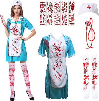 Spookachtig verpleegster kostuum voor Halloween, perfect voor feesten en verkleedpartijen