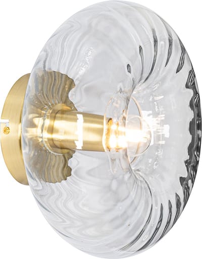 QAZQA ayesha - Art Deco Wandlamp voor binnen - 1 lichts - D 16 cm - Goud - Woonkamer | Slaapkamer | Keuken