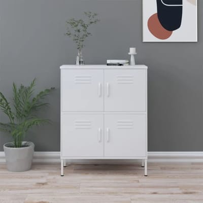 vidaXL - Opbergkast - 80x35x101,5 - cm - staal - wit