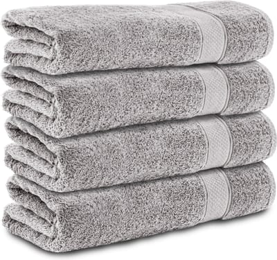 Komfortec Handdoekenset 4x Handdoek 50x100 cm - 100% Katoen -Silber
