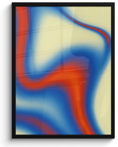 Poster in lijst - Fotolijst 60x80 cm - Posters - Golven - Kleurrijk - Abstract - Posterlijst zwart - Decoratie - Wanddecoratie woonkamer - Muurdecoratie slaapkamer