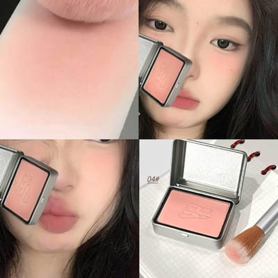 Iron Box Blush 4 kleuren, roze blushpoeder, matte rouge contourpalet, natuurlijke gezichtsmake-up