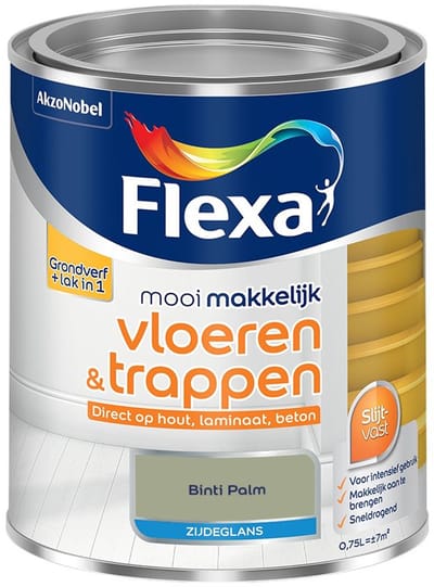Flexa - Mooi Makkelijk Vloeren & Trappen Zijdeglans - Binti Palm - Mengverf - 750 Ml