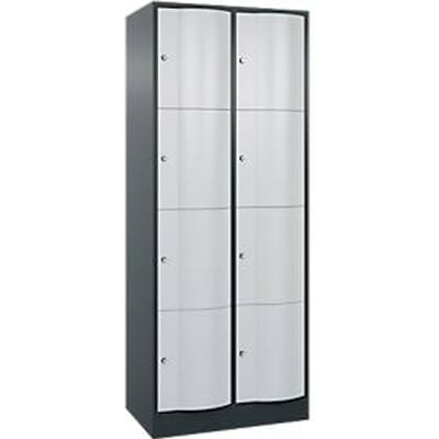 C+P Resisto lockerkast, 2 vakken, 8 vakken, B 772 x D 540 x H 1950 mm, lichtgrijs/antracietgrijs