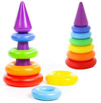Polesie Stapelpiramide met Kegel - 6 Kleurrijke Ringen