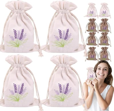 Lavendel zakjes - Lege opbergzakjes - Geur verspreiden - Geborduurd ontwerp - 10x14 cm - Niet gespecificeerd