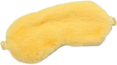 Slaapmasker Pluche - Oogmasker Zacht - Betere Nachtrust - Volledige Verduistering - 20 x 9.5 cm - Geel