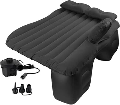 Autoluchtbed Matras - Reismatras Voertuig - Kamperen en Reizen - Gesegmenteerde Luchtkamers - 100 g - Grijs