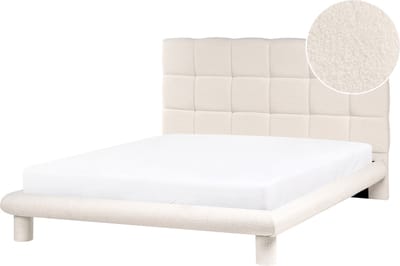 CRESSAT - Tweepersoonsbed - Off-white - 140 x 200 cm - Bouclé