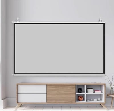 Projectiescherm Handmatig - Rolscherm HD - Home Cinema - Kreukvrij Glasvezel - 72 Inch 4:3 - Wit