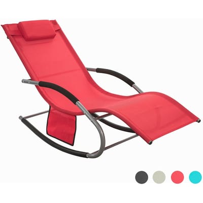 SoBuy Comfortabele Swingstoel - Rood - Metalen Frame