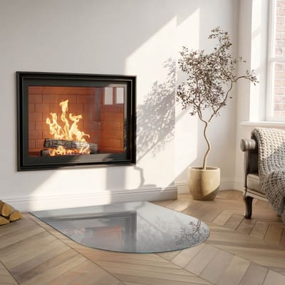 Coloray Vloerplaat Houtkachel - Vloerplaat voor Houtkachel - 100 cm x 100 cm - Vloerplaat Open Haard - Grijs Vloerplaat Kachel - Onderplaat Voor Houtkachel - Plaat voor Onder Kachel - Kachel Vloerplaat - Verwarmingsaccessoires