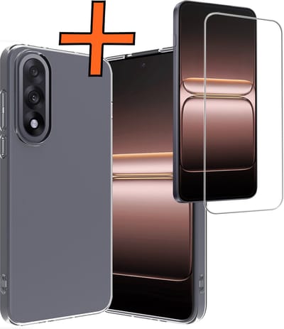 Hoes - Met Screenprotector - Geschikt voor OnePlus Nord 5 - Sterk & Shockproof - Back Cover - Siliconen Case - Telefoon Hoes - Transparant