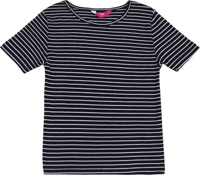 Zwart-wit gestreept geribd T-shirt