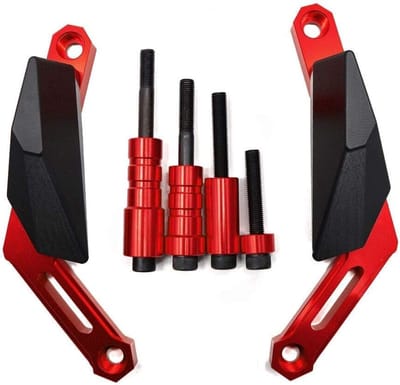 Frame Sliders - Valbescherming Motor - Motor Beschermen - CNC Aluminium Nylon - 1 Set - Rood