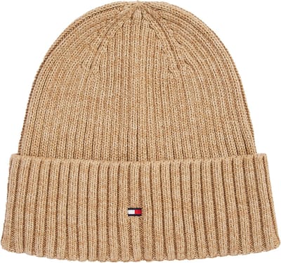 Tommy Hilfiger muts - the flag twisted yarn beanie - beige melange
