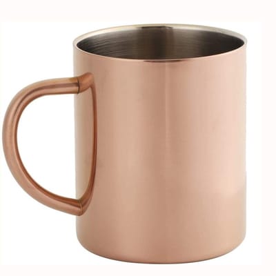 Dailygoods- Koffiemok Dubbellaags 400 ml - Roestvrij Staal - Antislip Handgreep - Warmte-isolatie - Comfortabele Grip - Makkelijk te Reinigen - Thermosbeker