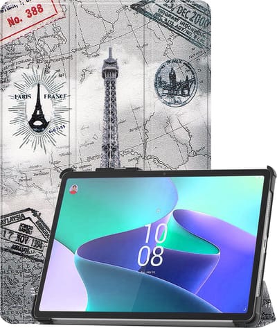Hoes - Geschikt voor Lenovo Tab P11 Pro - Dun & Stevig - Trifold Bookcase - Hard Cover Case - Met Uitsparing Geschikt voor Lenovo Pen - Hardcover Book - Tablet Hoesje - Eiffeltoren