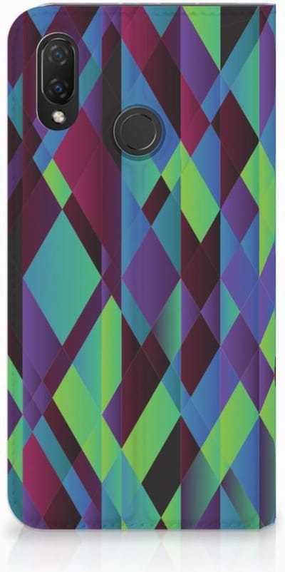 Huawei P Smart Plus Stand Case Abstract Green Blue